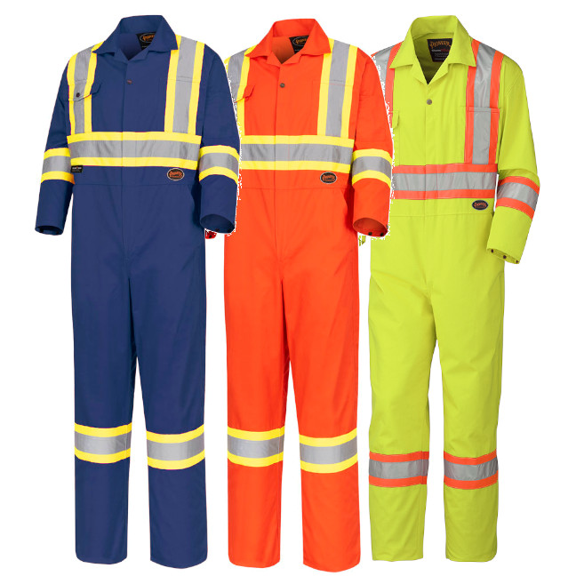 Pioneer Hi-Viz Poly Cotton Safety Coverall-Tall Sizes