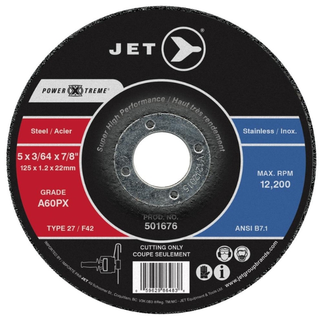 Jet 501676 5 x 3/64 x 7/8" A60PX T27 POWERXTREME Cut-Off Wheel