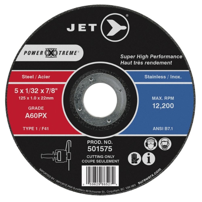 Jet 501575 5 x 1/32 x 7/8 A60PX T1 POWERXTREME Cut-Off Wheel