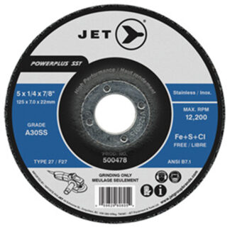Jet 500478 5 x 1/4 x 7/8 A30SS T27 Grinding Wheel
