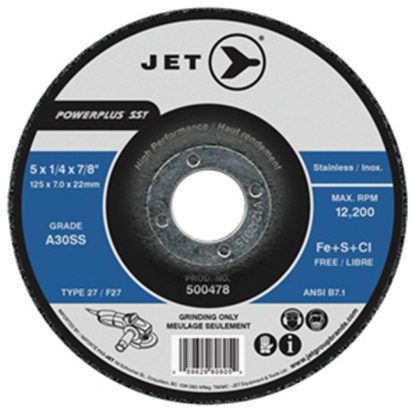Jet 500478 5 x 1/4 x 7/8 A30SS T27 Grinding Wheel