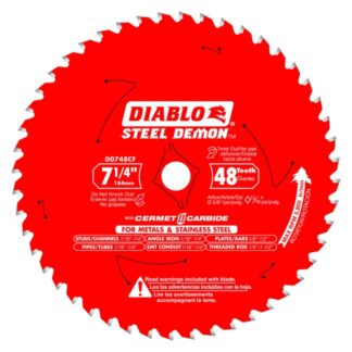 Freud D0748CFX 7-1/4" x 48T Cermet Metal and Stainless Steel Cutting Saw Blade