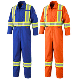 Pioneer Hi-Viz FR-TECH FR/ARC Rated Safety Coveralls with Leg Zippers