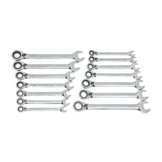 Gearwrench 85142 72-Tooth 12 Point Reversible Ratcheting Combination SAE/Metric Wrench Set 14-Piece