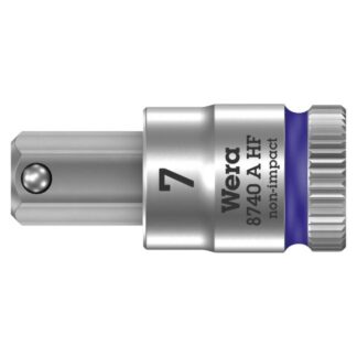 Wera 003341 8740 A HF Zyklop Bit Socket with 1/4" Drive with Holding Function, 7.0 x 28mm