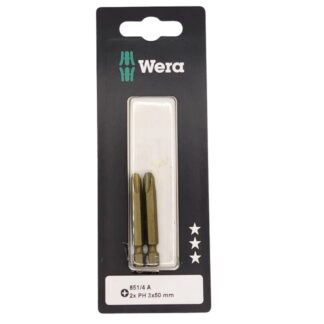 Wera 136357 851/4 A PH3 x 2″ Phillips Extra Hard Driver Bits 2-Pack
