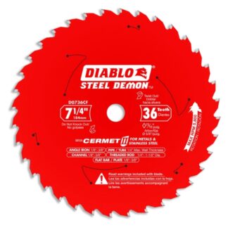 Diablo D0736F 7-1/4" x 36T STEEL DEMON CERMET II Saw Blade for Metal and Stainless Steel