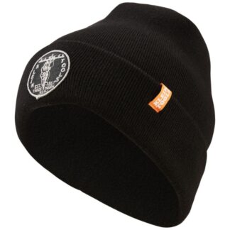 Klein 60388 Black Heavy Knit Hat with Vintage Patch Logo