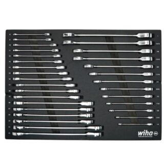 Wiha 30392 SAE and Metric Combination Ratchet Wrench Set with Tray 31-Piece