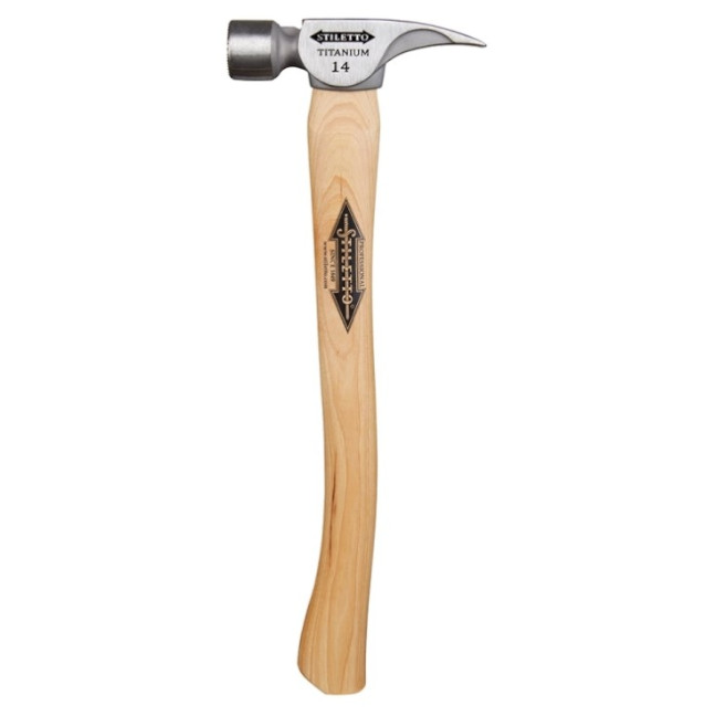 Stiletto Ti14mc-f Titan-Hammer – 14 Oz (40,6 Cm) Mit Gebogenem Poly-Fiberglas-Griff & Magnetischer Nagelführung