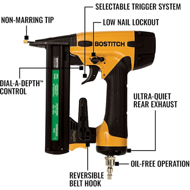 Bostitch SX1838K 18 Gauge Finish Stapler Kit BC Fasteners & Tools