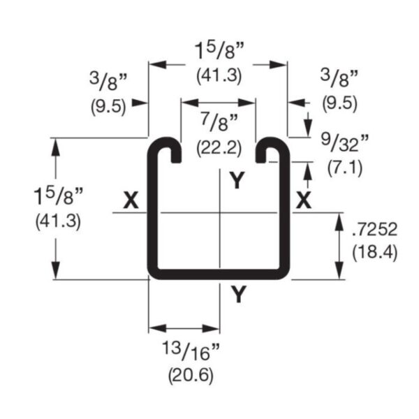 1-5/8" x 1-5/8" 12 Gauge Deep Solid Strut Channel