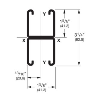 3-1/4" x 1-5/8" 12 Gauge Welded Solid Strut Channel
