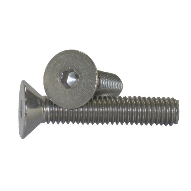 Full Thread 304 Stainless Steel 18-8 M6 x 30mm Flat Head Hex Socket Cap Screws Bolts Bright Finish Countersunk Connector Screws for Furniture Baby Bed Chairs Pack of 25 
