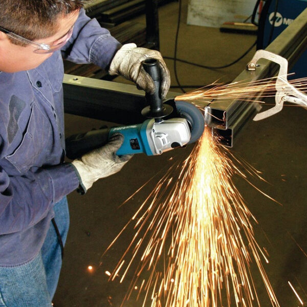 Makita GA5020Y 5" Angle Grinder with Electric Brake and Two-Stage Safety Trigger Switch