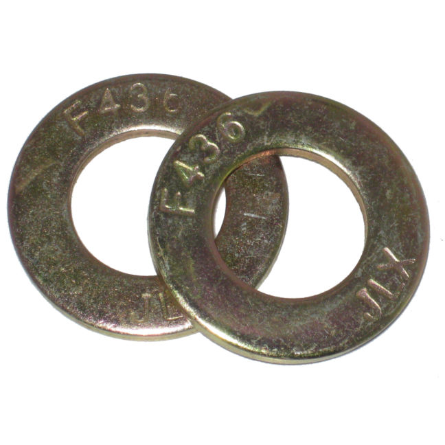 Yellow Zinc Plated Thru-hard for sale online 1000 Hardened 3/8 Flat Washer F436 SAE Grade 8 