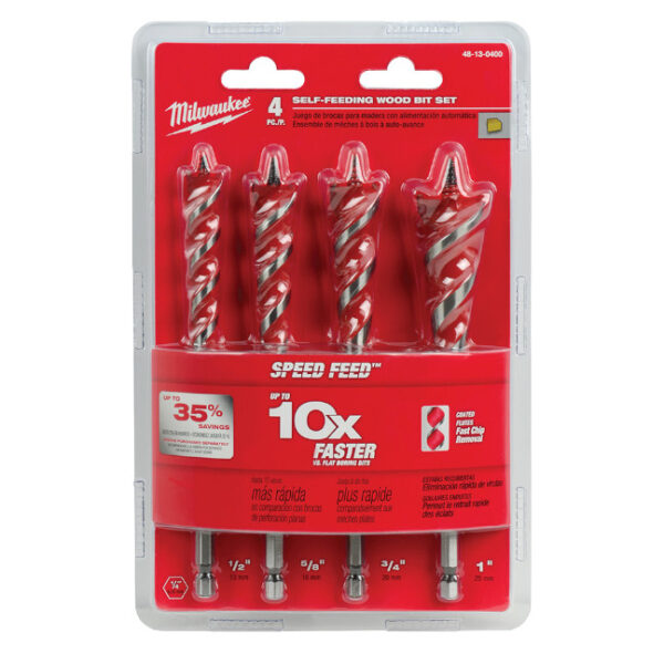 Milwaukee 48-13-0400 SPEED FEED™ Wood Bit 6-1/2" Set - 4 PC Milwaukee 48-13-0400 SPEED FEED™ Wood Bit 6-1/2" Set - 4 PC