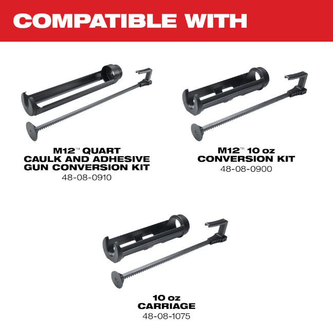 Milwaukee 244120 M12 10oz. Caulk and Adhesive Gun BC Fasteners