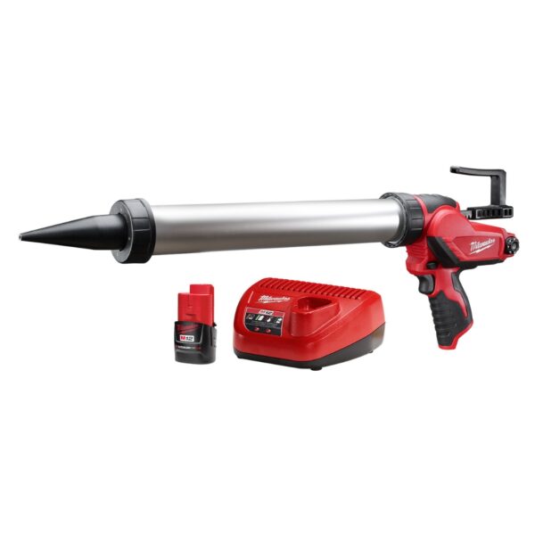 Milwaukee 2442-21 M12 20oz. Aluminum Barrel Sausage Style Caulk and Adhesive Gun Kit Milwaukee 2442-21 M12 20oz. Aluminum Barrel Sausage Style Caulk and Adhesive Gun Kit