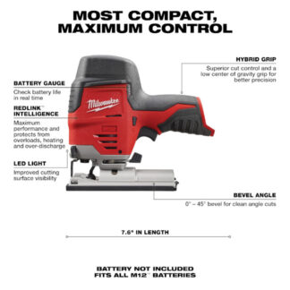 Milwaukee 2445-20 M12™ Cordless High Performance Jig Saw