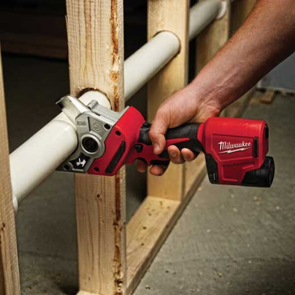 Milwaukee 2470-20 M12 PVC Shear In Use