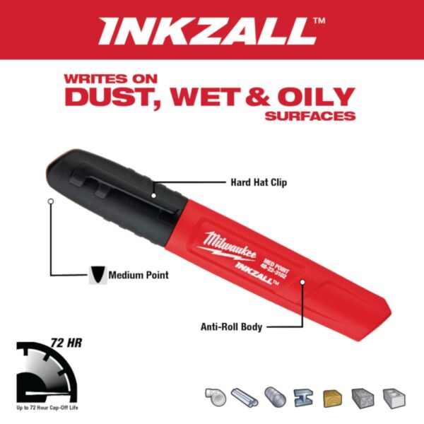 Milwaukee 48-22-3102 INKZALL Black Medium Point Marker