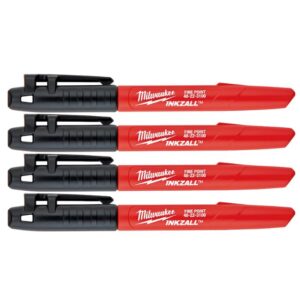 Milwaukee 48-22-3104 INKZALL Black Fine Point Marker 4-Pack