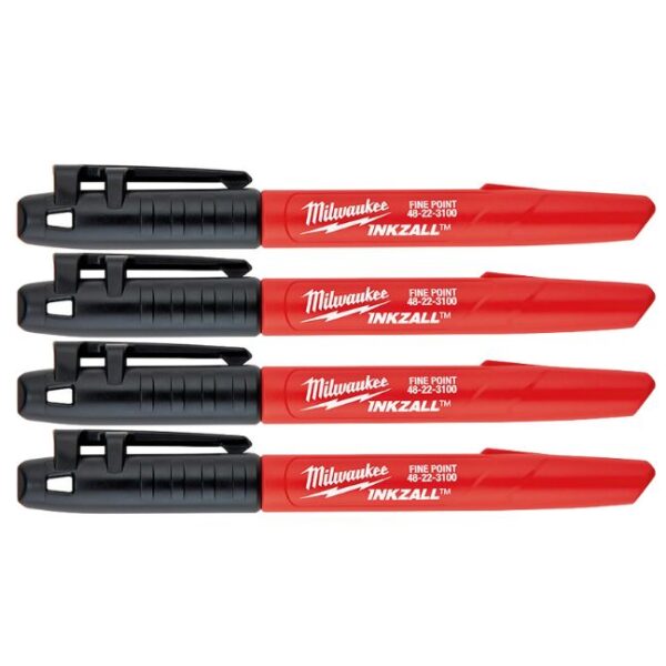Milwaukee 48-22-3104 INKZALL Black Fine Point Marker 4-Pack