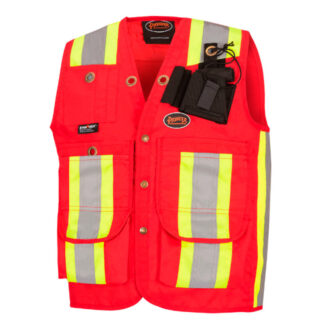 Pioneer 695 V1010710 Hi-Viz Surveyor's/Supervisor's Safety Vest-Red