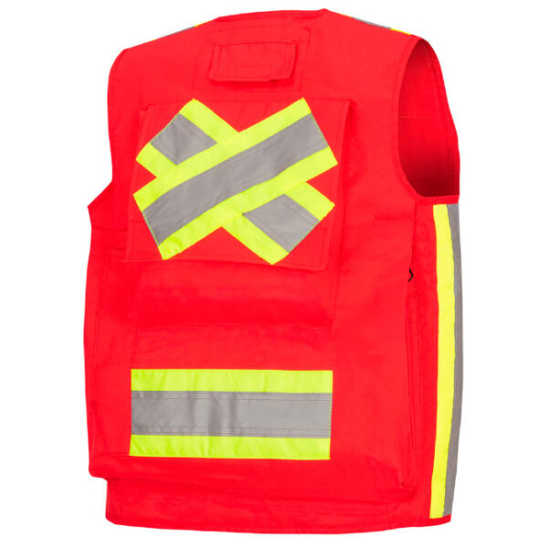 Pioneer 695 V1010710 Hi-Viz Surveyor's/Supervisor's Safety Vest-Red