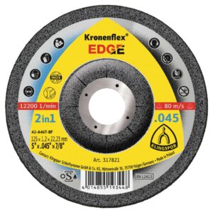 Klingspor 317821 KRONENFLEX EDGE 5" x 0.45" x 7/8" Type 27 Cut-Off Wheel for Stainless Steel 25-Pack