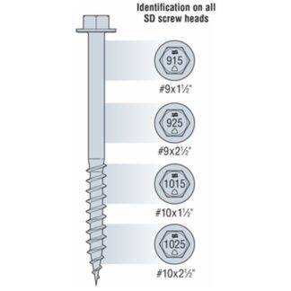 Simpson Strong-Tie SD9112R500 Strong-Drive SD Structural-Connector Screw #9 x 1-1/2" 500-Pack