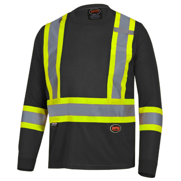 Pioneer Hi-Viz BIRDSEYE Polyester Long-Sleeve Safety Shirt