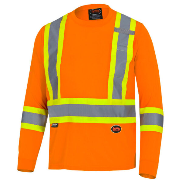 Pioneer Hi-Viz BIRDSEYE Polyester Long-Sleeve Safety Shirt