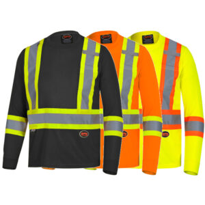 Pioneer Hi-Viz BIRDSEYE Polyester Long-Sleeve Safety Shirt