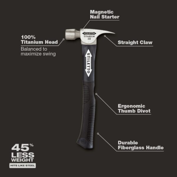 Stiletto FH10C-F 10oz Titanium Smooth Face Hammer