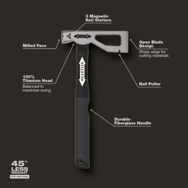 Stiletto LATHAXE10-F 10oz Titanium Lather's Hatchet