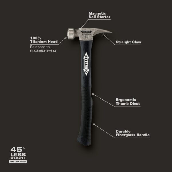Stiletto TI12SC-F 12oz Titanium Smooth Face Hammer