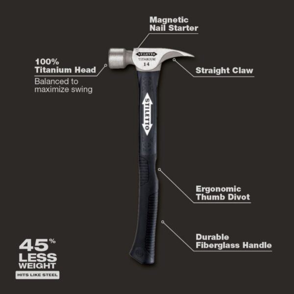 Stiletto TI14MC-F 14oz Titanium Milled Face Hammer