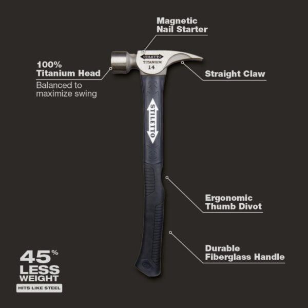Stiletto TI14SC-F 14oz Titanium Smooth Face Hammer