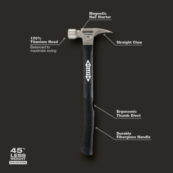 Stiletto TI16SC-F 16oz Titanium Smooth Face Framing Hammer