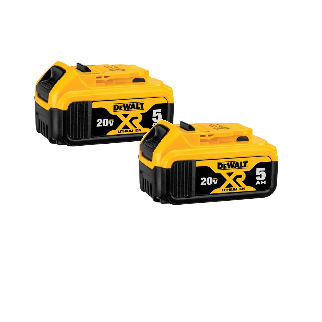DewaIt 20V Max XR 20V Battery DCB205-2 2-Pack 5.0-Ah 
