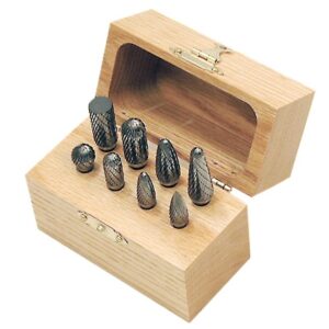 Jet 533904 8-Piece Jet-Kut Carbide Bur Set in Wooden Box