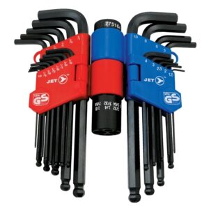 Jet 775164 22-Piece SAE Metric Ball Nose Hex Key Set