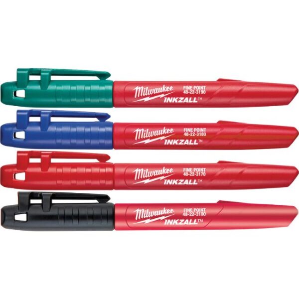 Milwaukee 48-22-3106 INKZALL Multi-Colour Fine Point Marker 4-Pack