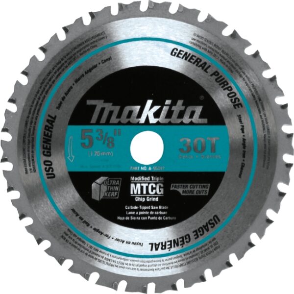 Makita A-95037 5-3/8" 30CT Carbide‑Tipped Saw Blade for Metal/General Purpose Makita A-95037 5-3/8" 30CT Carbide‑Tipped Saw Blade for Metal/General Purpose