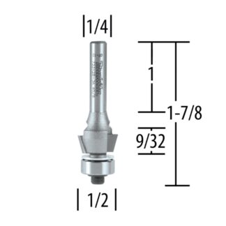 Makita 733128-3A 2-Flute 15 Degree Bevel Trimmer Bit