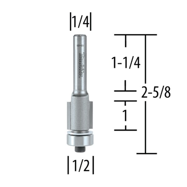 Makita 733129-0A 2-Flute Flush Trimmer Bit