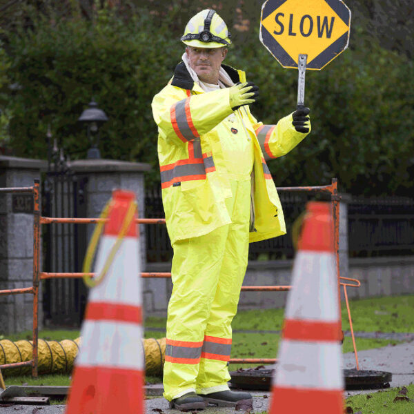 Pioneer Hi-Viz 150D Lightweight Waterproof Safety Bib Pants