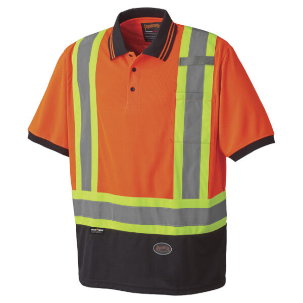Pioneer Hi-Viz BIRD'S-EYE Short-Sleeve Safety Polo Shirt